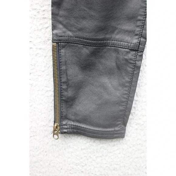 Free People Women's Faux Leather Biker Style Pants-Size 2-Pockets-Skinny Jeans - Picture 2 of 8